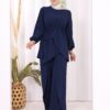 asymmetric cut tunic & trousers two piece set asymmetric cut tunic & trousers two piece set