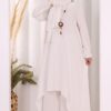 luxury asymmetric linen tunic & pants set