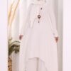 luxury asymmetric linen tunic & pants set