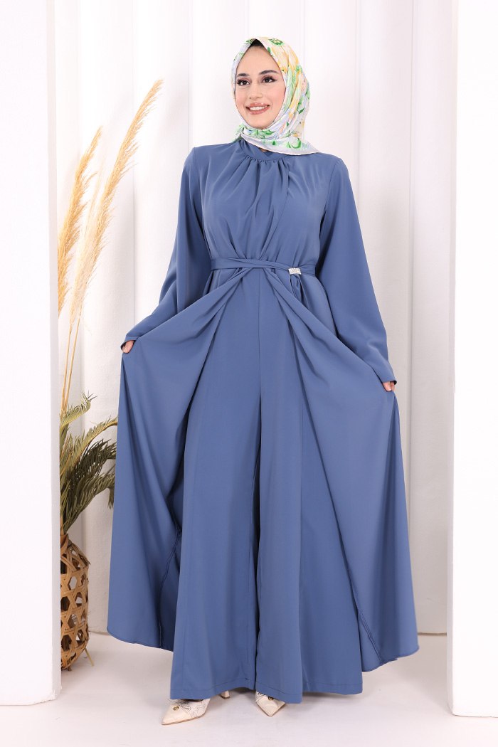 luxury brooch detail abaya & jumpsuit set