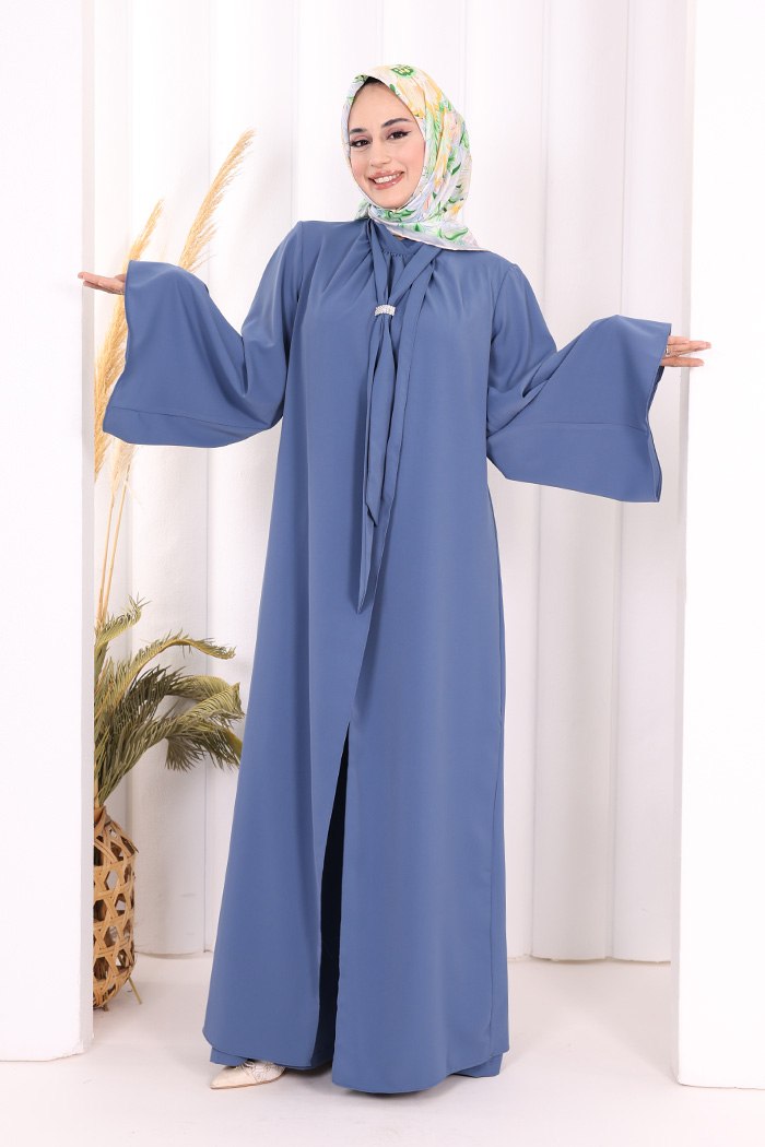 luxury brooch detail abaya & jumpsuit set