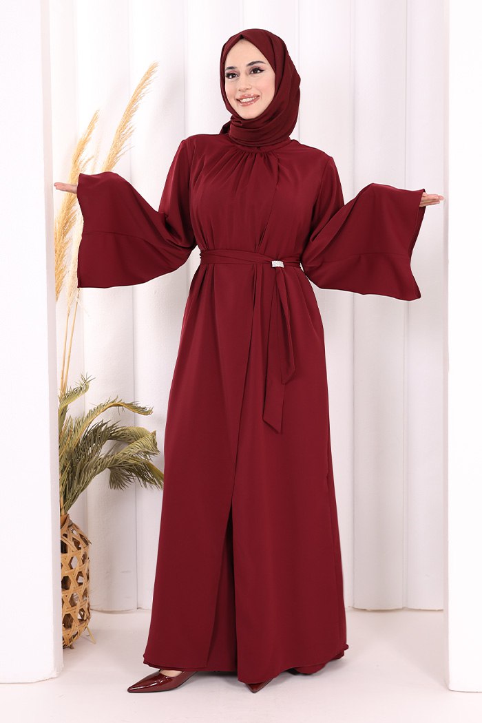 luxury brooch detail abaya & jumpsuit set